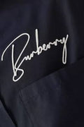BURBERRY Navy Blue Logo Cotton Shirt