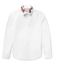 Gucci Duke cotton shirt with an embroidered snake motif on the collar