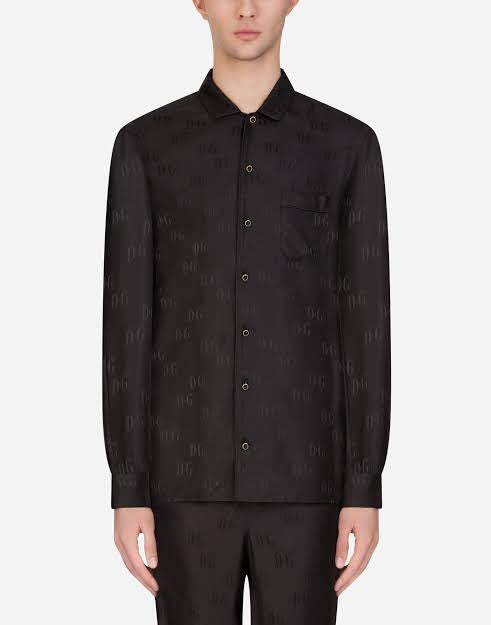 Dolce & Gabbana monogram shirt crafted from jacquard silk