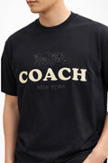 black Coach Horse and Carriage T-Shirt in Organic Cotton.