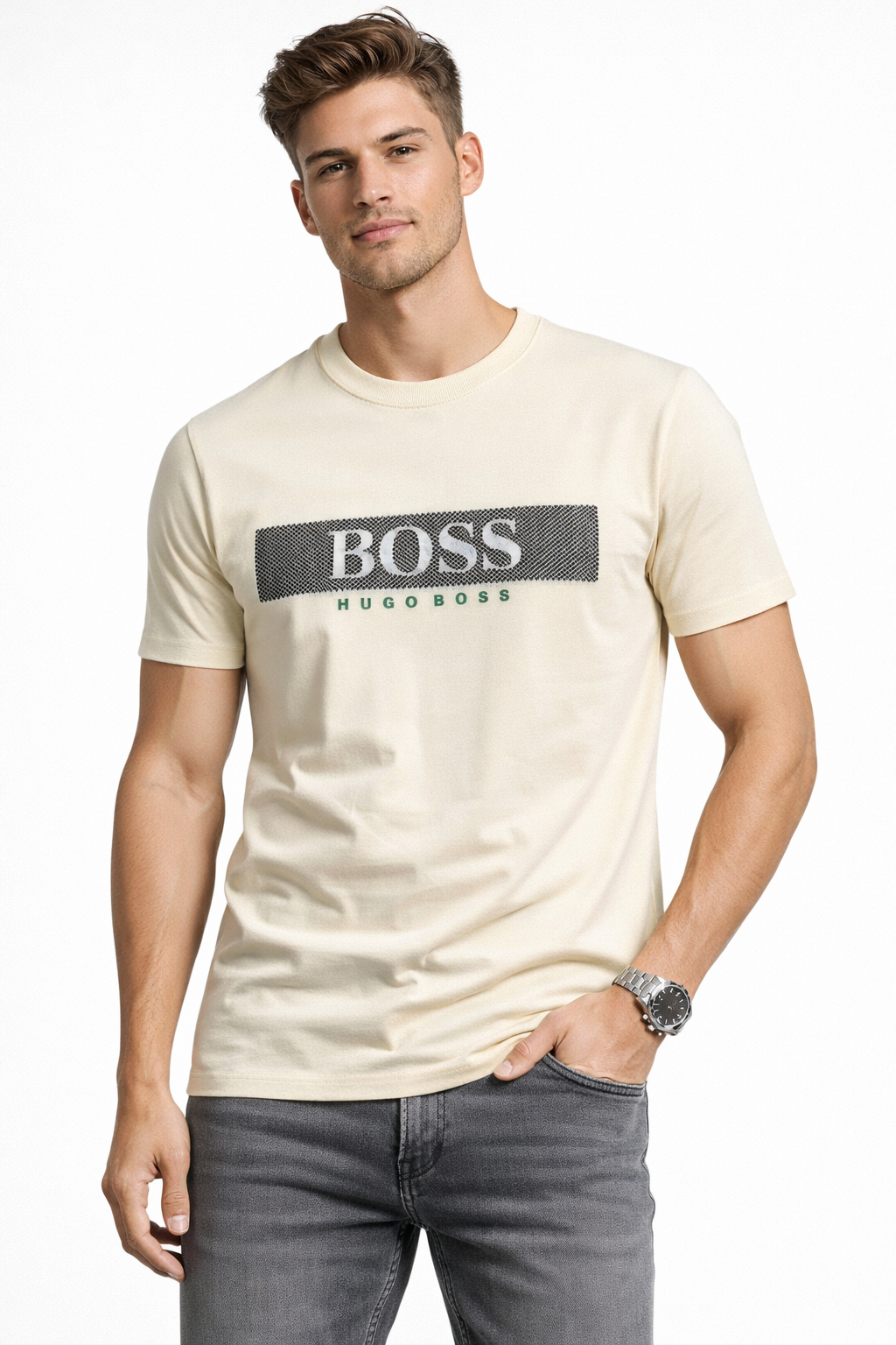 BOSS Hugo Boss logo print crew-neck t-shirt.