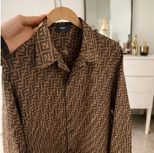 FENDI Brown silk shirt