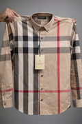 BURBERRY check cotton- shirt