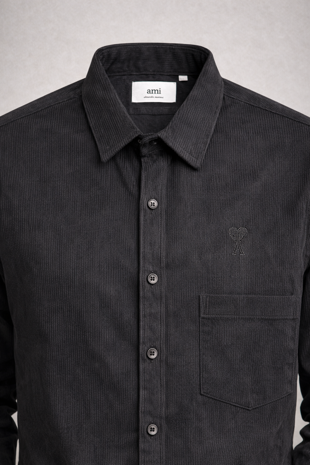 AMI Paris black corduroy shirt