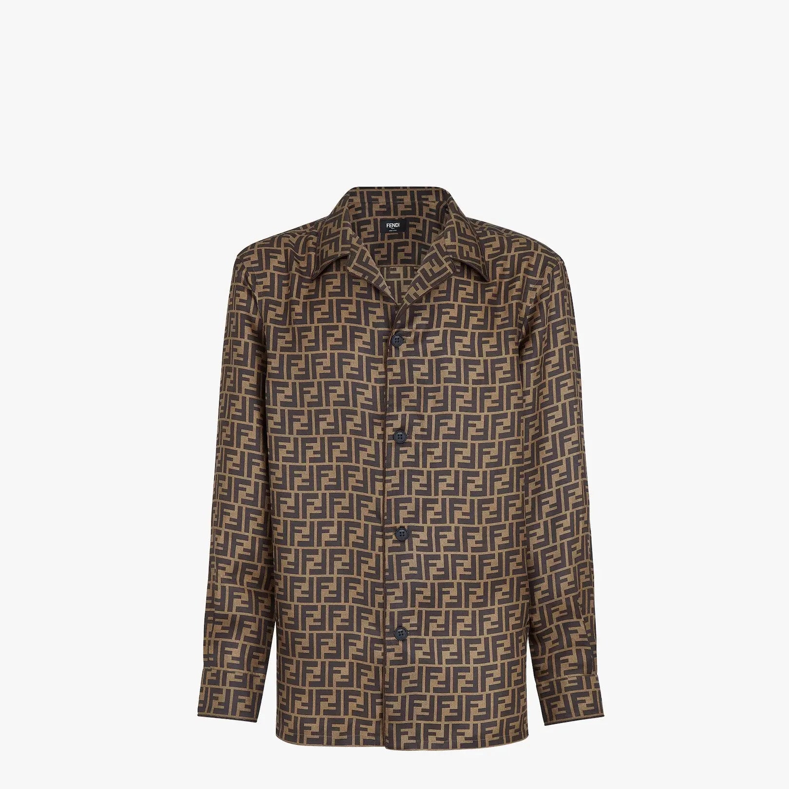 FENDI Brown silk shirt