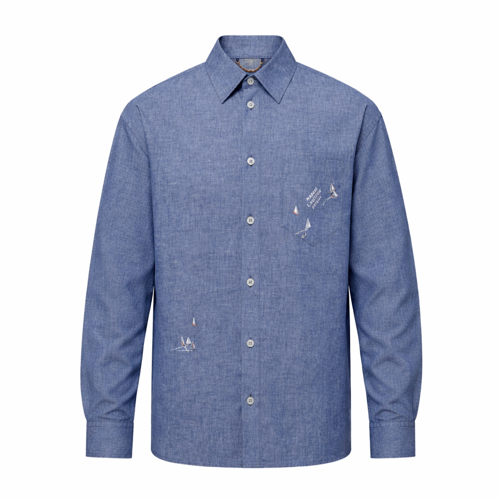 Louis Vuitton Embroidered Chambray Shirt