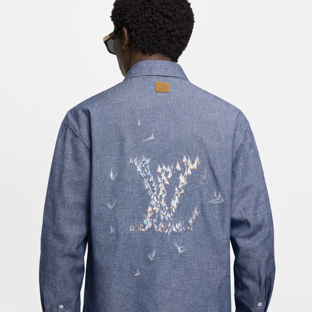 Louis Vuitton Embroidered Chambray Shirt