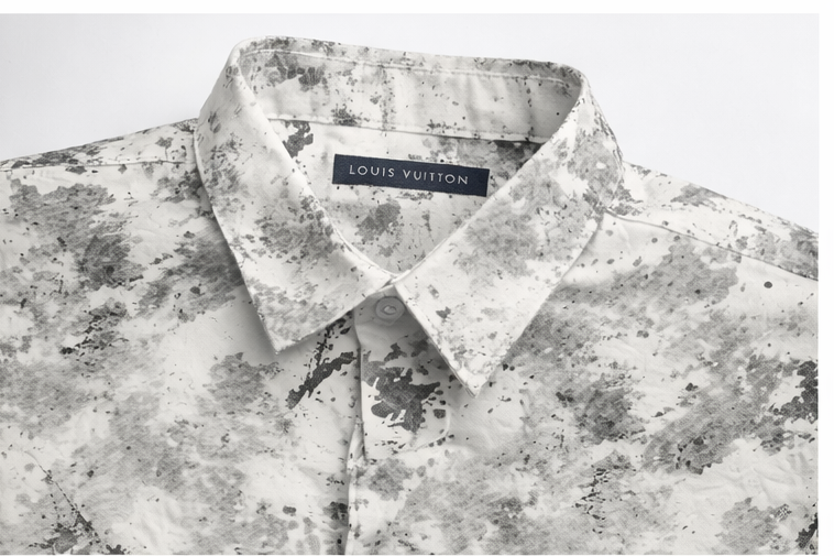 Louis Vuitton white and grey abstract print