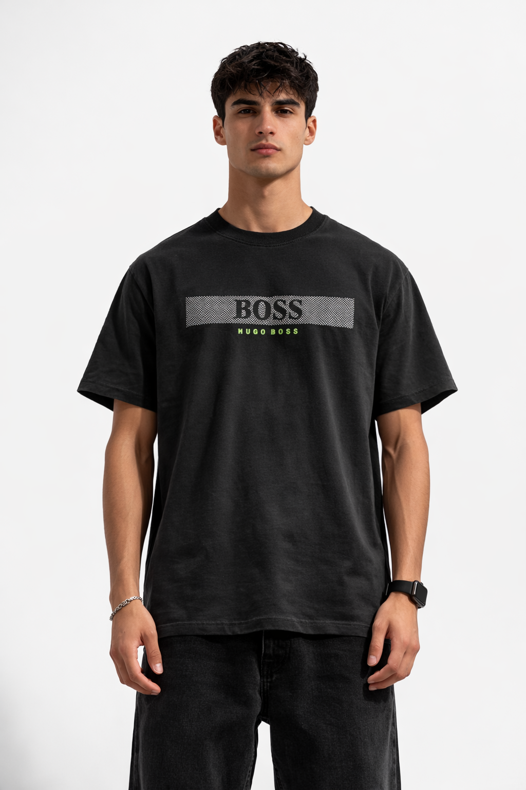 black BOSS Hugo Boss graphic regular-fit t-shirt