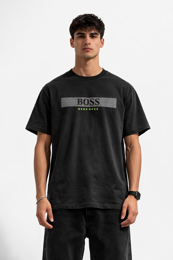black BOSS Hugo Boss graphic regular-fit t-shirt