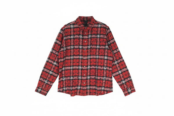 CHROME Hearts Loose Ends Monogram Cross Flannel Shirt