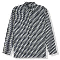 Dior Men's Oblique Overshirt crafted in navy blue cotton jacquard.