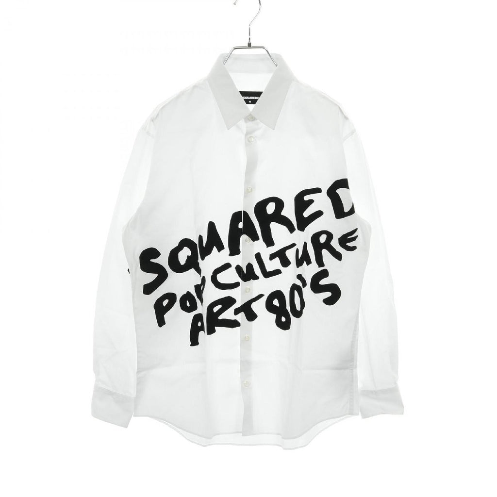 DSQUARED2 D2 Pop 80's long-sleeved white cotton shirt