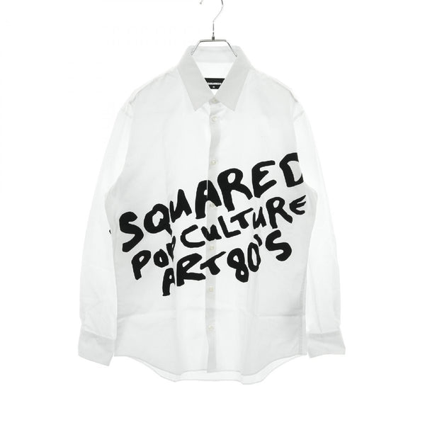 DSQUARED2 D2 Pop 80's long-sleeved white cotton shirt