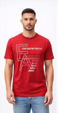 EA7 Emporio Armani red cotton crew-neck t-shirt