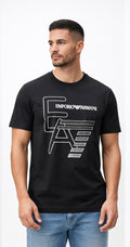 Black cotton crew-neck t-shirt is the EA7 Emporio Armani Visibility Logo T-Shirt.