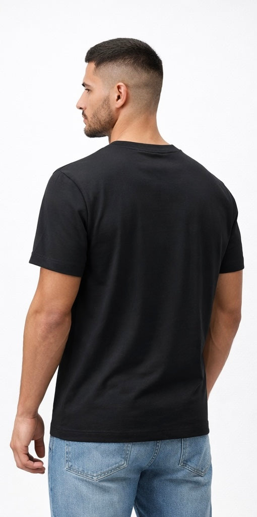 Black cotton crew-neck t-shirt is the EA7 Emporio Armani Visibility Logo T-Shirt.