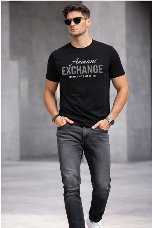 Armani Exchange Men's Crew Neck T-Shirt featuring a logo graphic