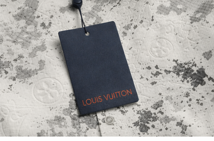 Louis Vuitton white and grey abstract print