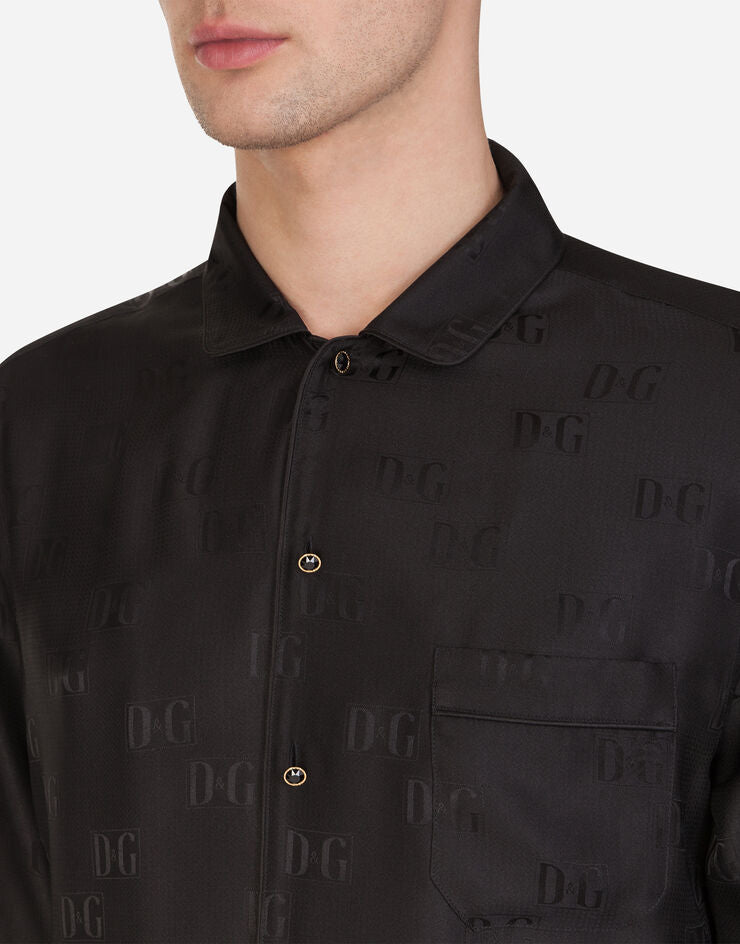Dolce & Gabbana monogram shirt crafted from jacquard silk
