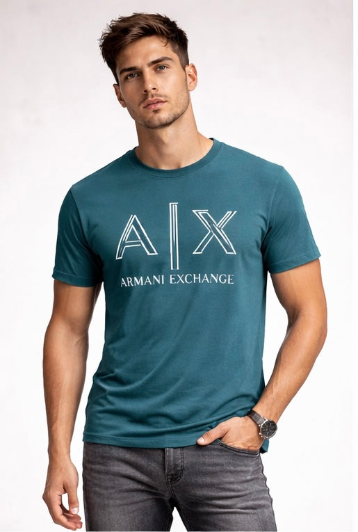 T-shirt with a white linear logo from Armani Exchange.