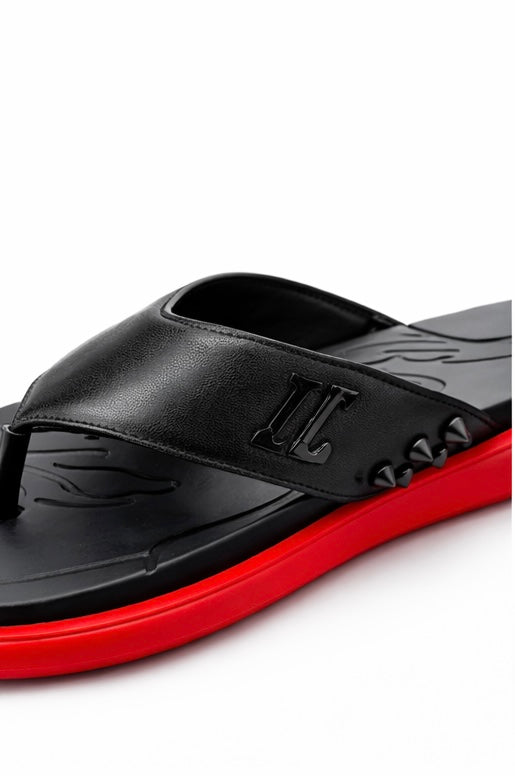Christian Louboutin Loubi Flip Spikes thong sandals.